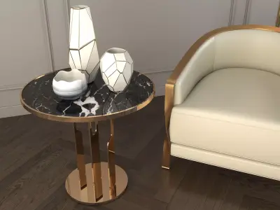 Modern Coffee Table and Armchair Set 3D model