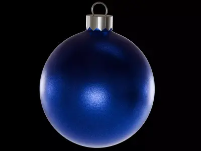 Blue Christmas Ornament Ball 3D Model - Decorative Bauble 3D model