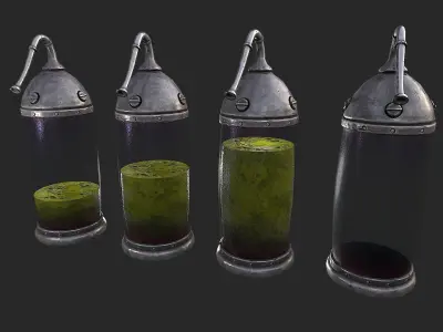 Medieval Laboratory Furniture Set Low-poly 3D model