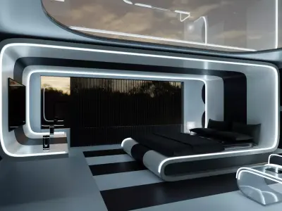 Modern Bedroom 3D model 5