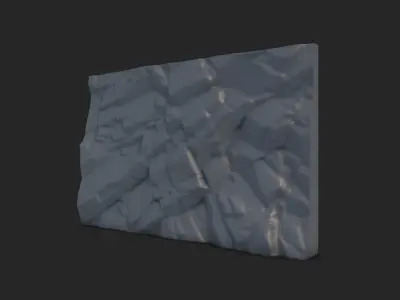 Eroded Granite Stone Wall Prop 3D model