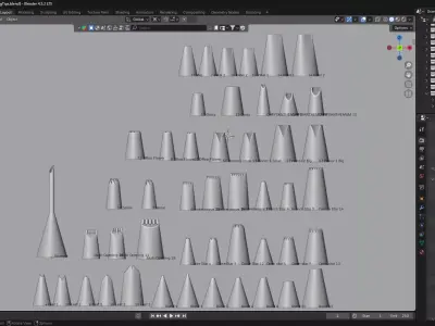 48 Piece Professional Cake Decorating Piping Tips Set 3D model