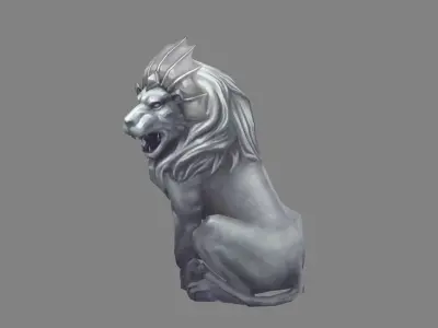 Stone Lion Sculpture - The Lion King Low-poly 3D model