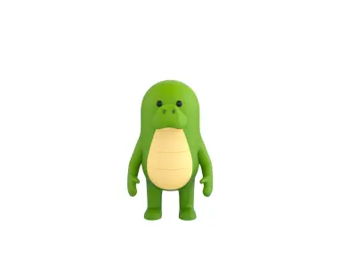 Rigged Crocodile Character 3D model