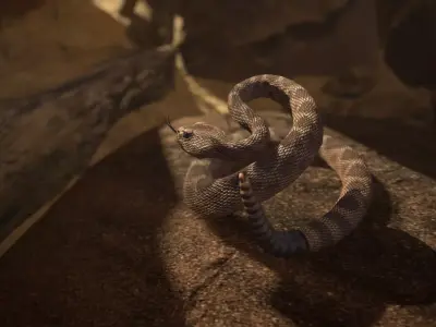Rattlesnake Low-poly 3D model