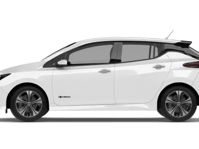 2018 Nissan Leaf White 3D model