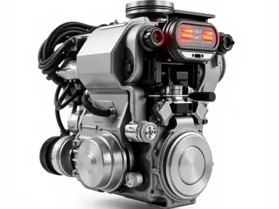 Futuristic Engine Model Pack with Detailed Components Low-poly 3D model