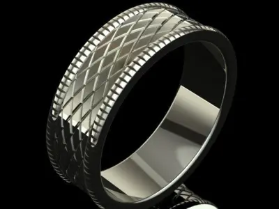 Luxury Golden Band Ring 3D print model