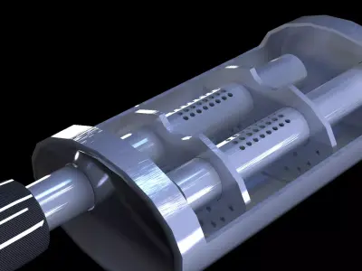 Muffler Cross-Section 3D model 3D model