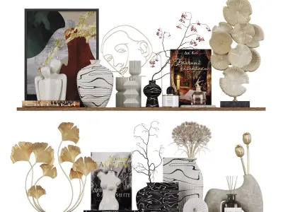 Decorative Set 02 Low-poly 3D model