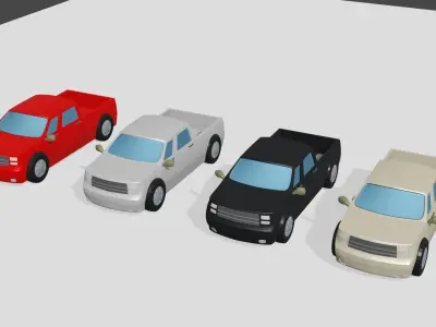 pickup unity vehicle pack Low-poly 3D model