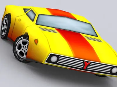 Road rush muscle cars Low-poly 3D model