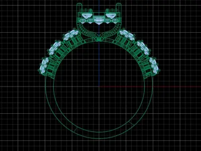 Luxury Oval Diamond Cluster Ring   3D print model