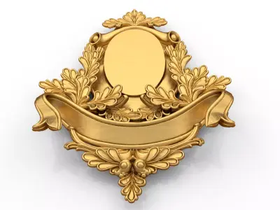Cartouche classic decorative ornament cnc 3d printing stl 02 3D model