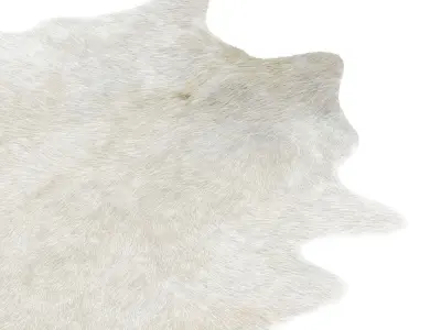 White Cowhide Rugs Collection 3D model