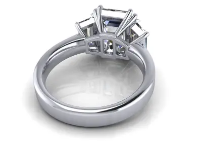 Three Stone Woman Wedding Ring  3D print model