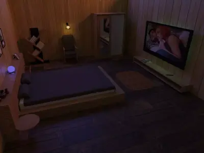 Modern bedroom Free 3D model