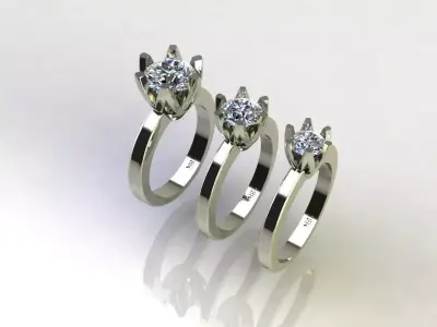 FAMOUS SOLITARY RING 3D print model