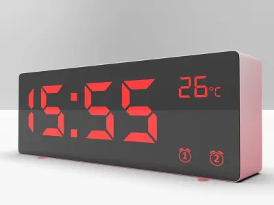 CLOCK REDWHITE RED Low-poly 3D model