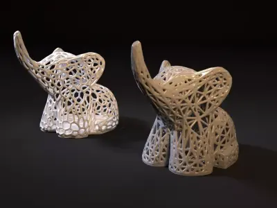 Elephant decor voronoi 3D print model
