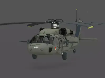 DarkHawk Helicopter 3D Model Futuristic VTOL  Stealth Design  Low-poly 3D model