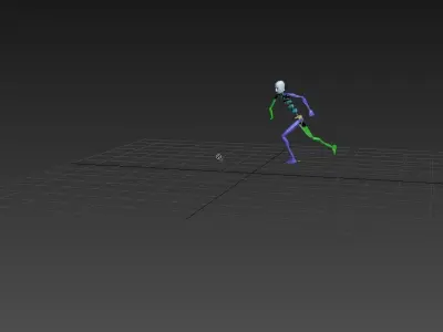 Running 3 skeleton 3D model