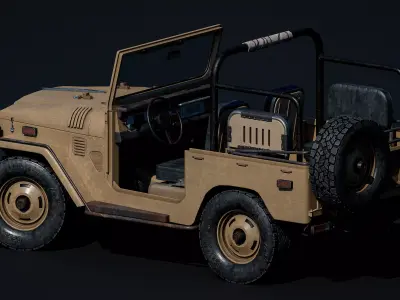 Toyota Land Cruiser FJ 40 Low-poly 3D model