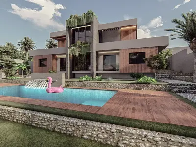 Luxurious Villa in Verdant Surroundings 3D model