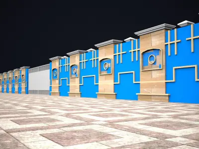 wall design Low-poly 3D model