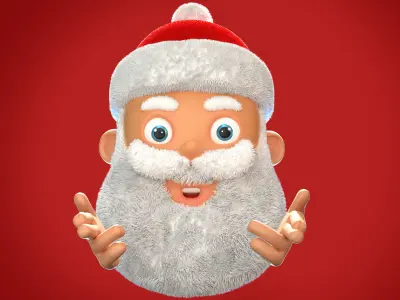 Animated Santa Kiss Low-poly 3D model