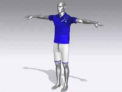 Tennis Player Uniform Low-poly 3D model