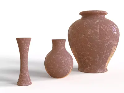 decorative vase set 1 3D model