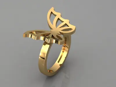 Butterfly Ring Free 3D print model