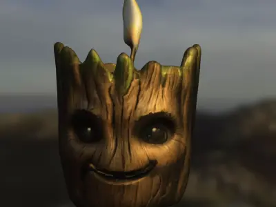 groot candle decor Low-poly 3D model