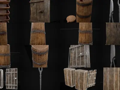 Medieval Prop Mix Seventy  3D Model Collection