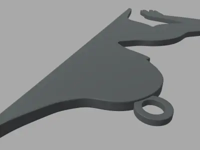 Swimming Natation Key Ring Chain 02 Low-poly 3D model