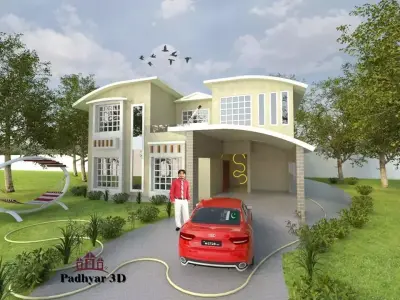 Classic House  Low-poly 3D model
