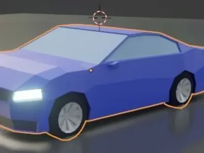 Low Detailed Simple Car Low-poly 3D model