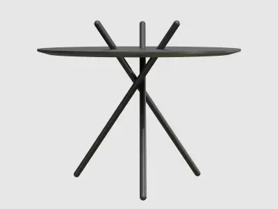 Micado Table-Black lacquered Low-poly 3D model