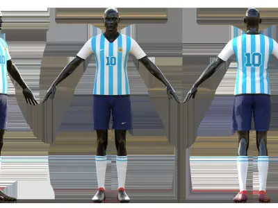 Football Soccer Uniform Low-poly 3D model