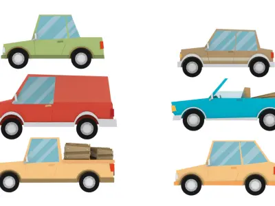 Cartoon cars Low-poly 3D model