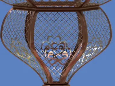 Moroccan Pierced Hanging Lamp 3D model