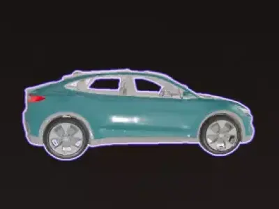 Stylized Electric car Low-poly 3D model