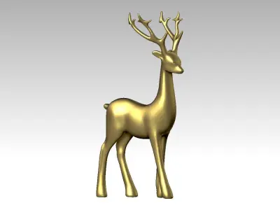  Modern Black Reindeer - Statue Matte Black Deer  - 3D print 3D print model