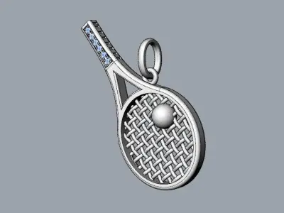 Pendant Tennis Racket 3D print model
