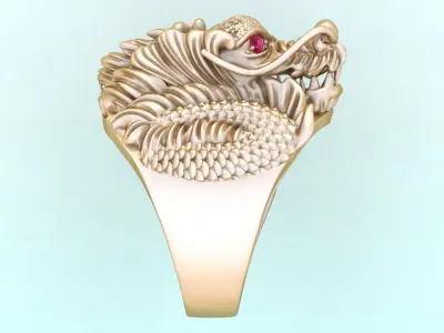 Dragon Rings - Men ring - N5377 3D print model