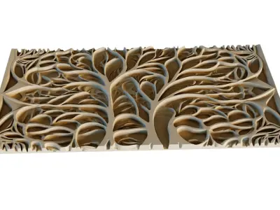 mural decor set wall panel 21 3D model