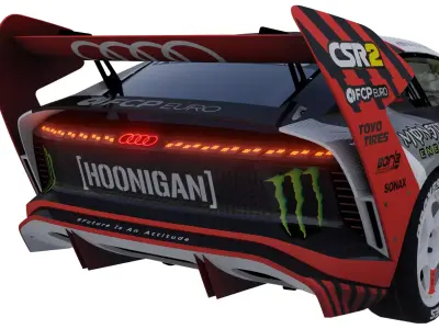 Audi S1 E-Tron Quattro Hoonitron 2022 Low-poly 3D model