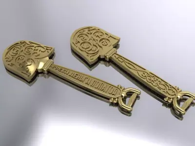 Shovel Jewelry Accessory Gold 3D print model