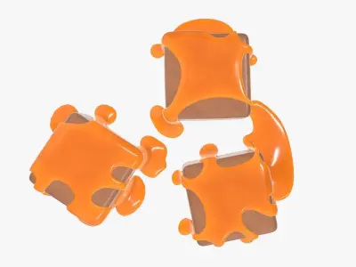 Candy poured with caramel 3D model